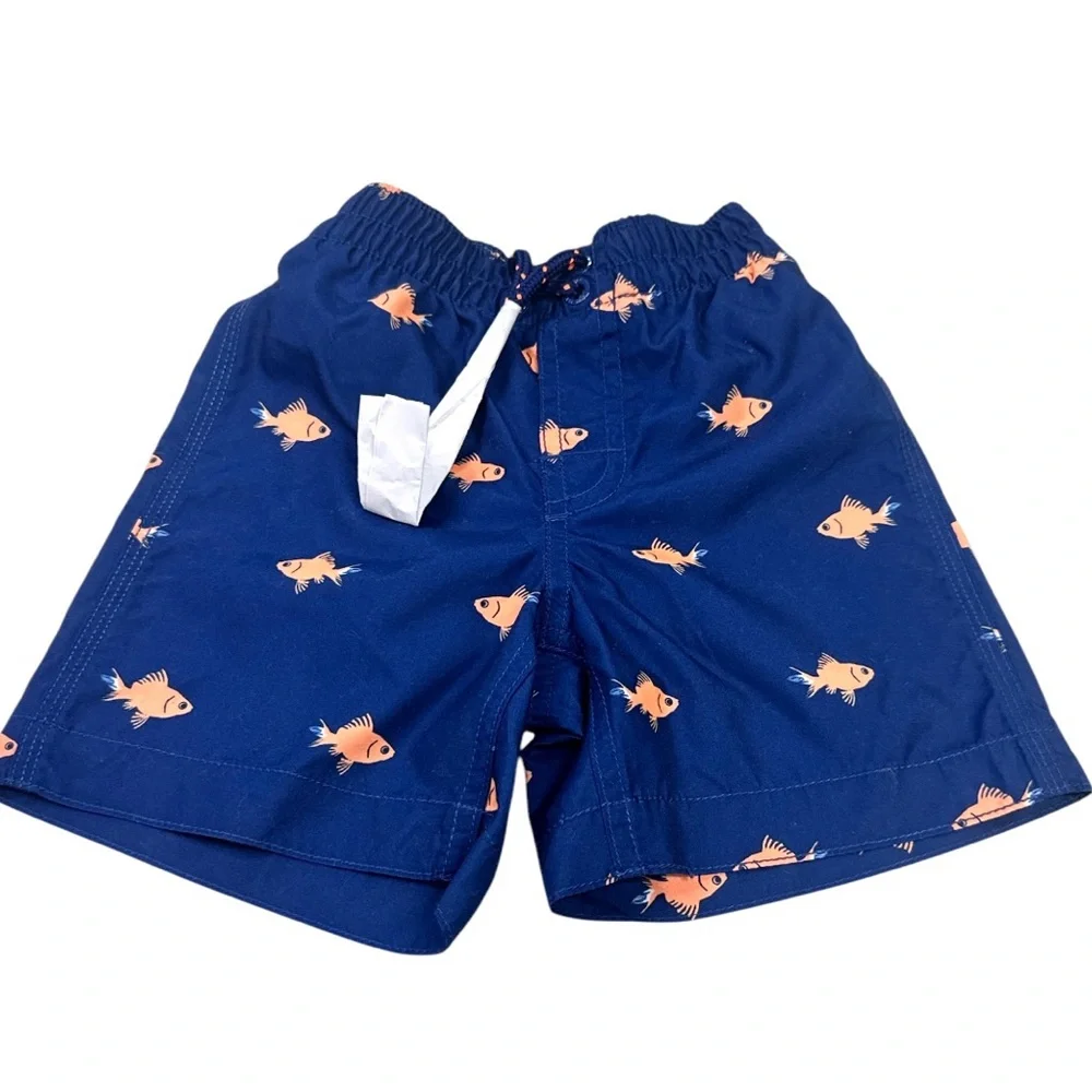 GAP Boys Swim Trunks Navy with Fish Size 2 Years Toddler NWOT